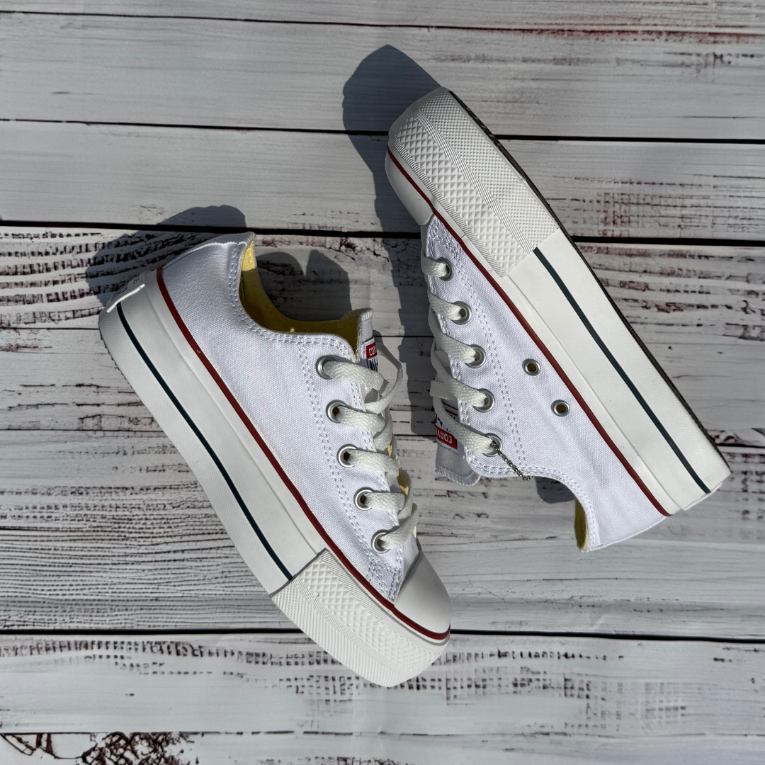 Zapato Plataforma Star Blanco Linea Roja