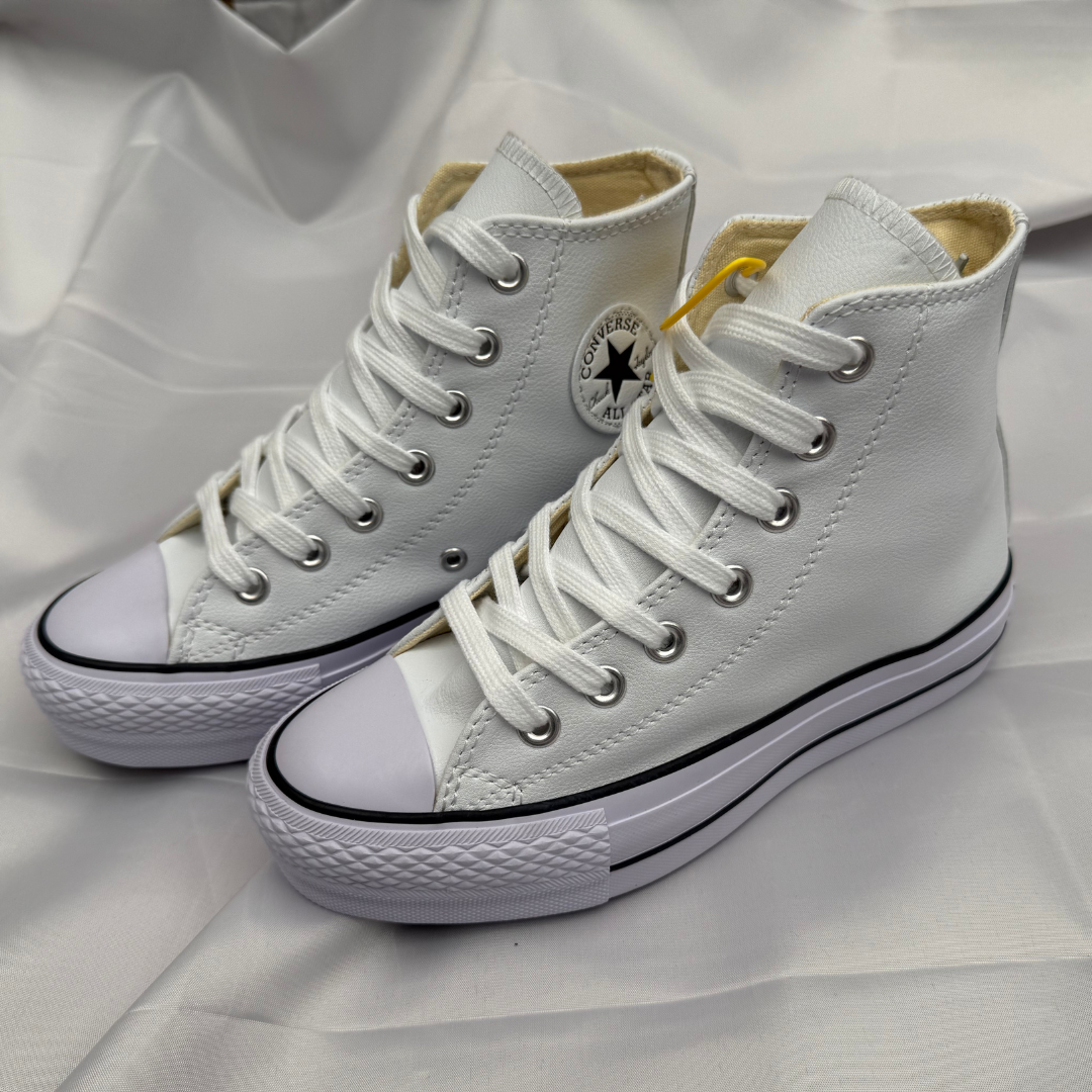 Plataforma Stars Cuero Blanco