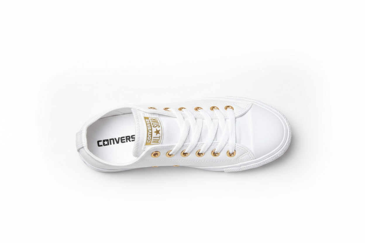 Zapato Clasico Stars cuero blanco tache