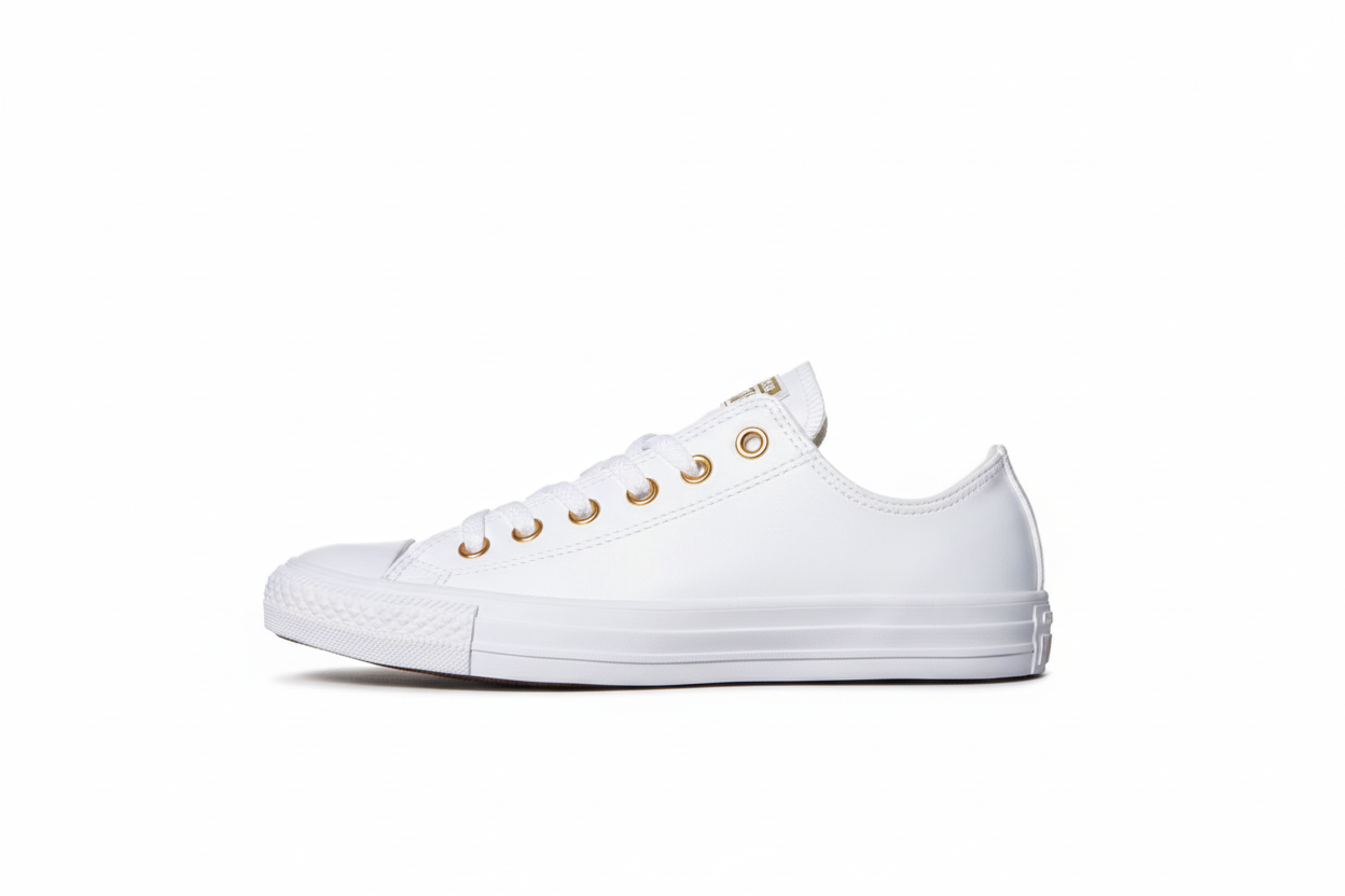 Zapato Clasico Stars cuero blanco tache