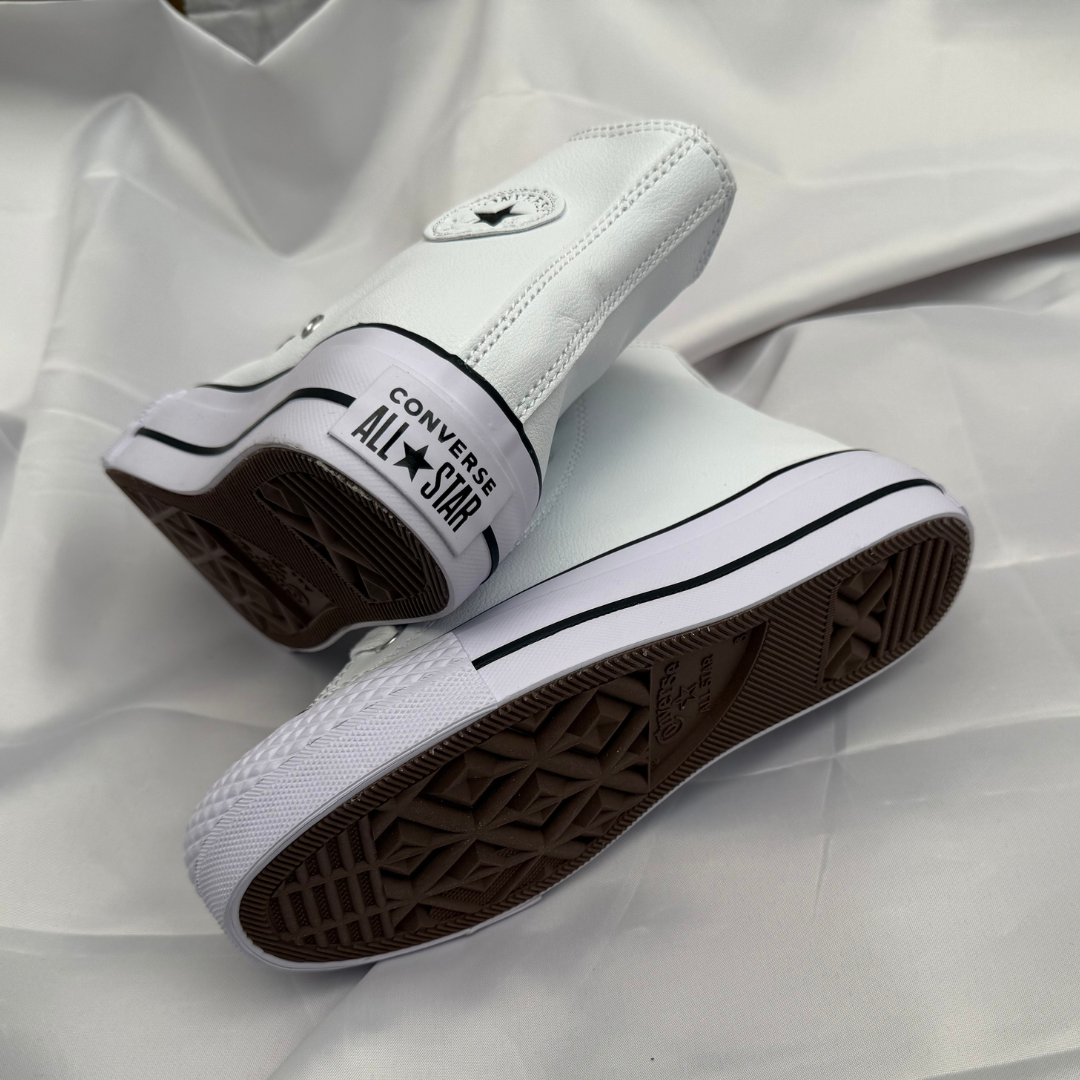 Plataforma Stars Cuero Blanco