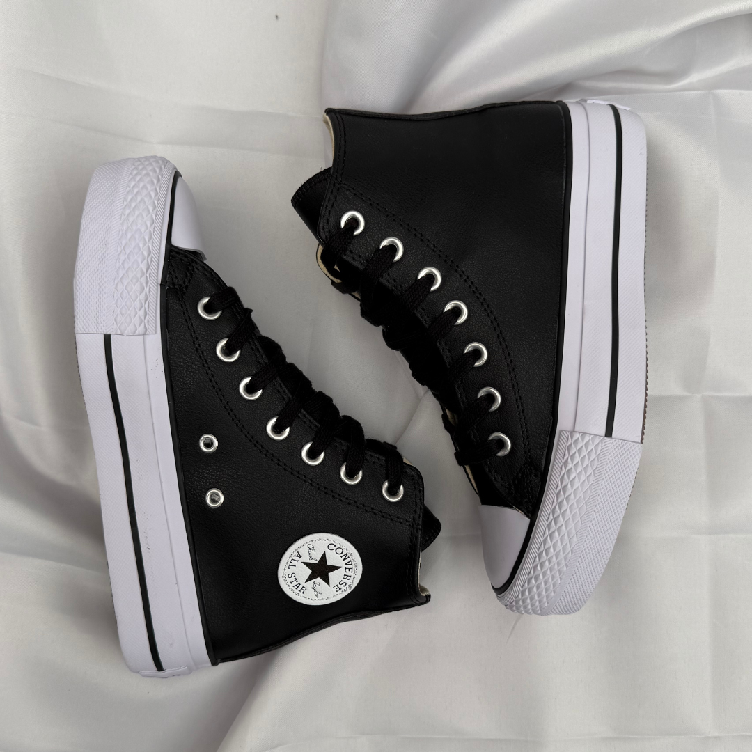 Plataforma Stars Cuero Negro