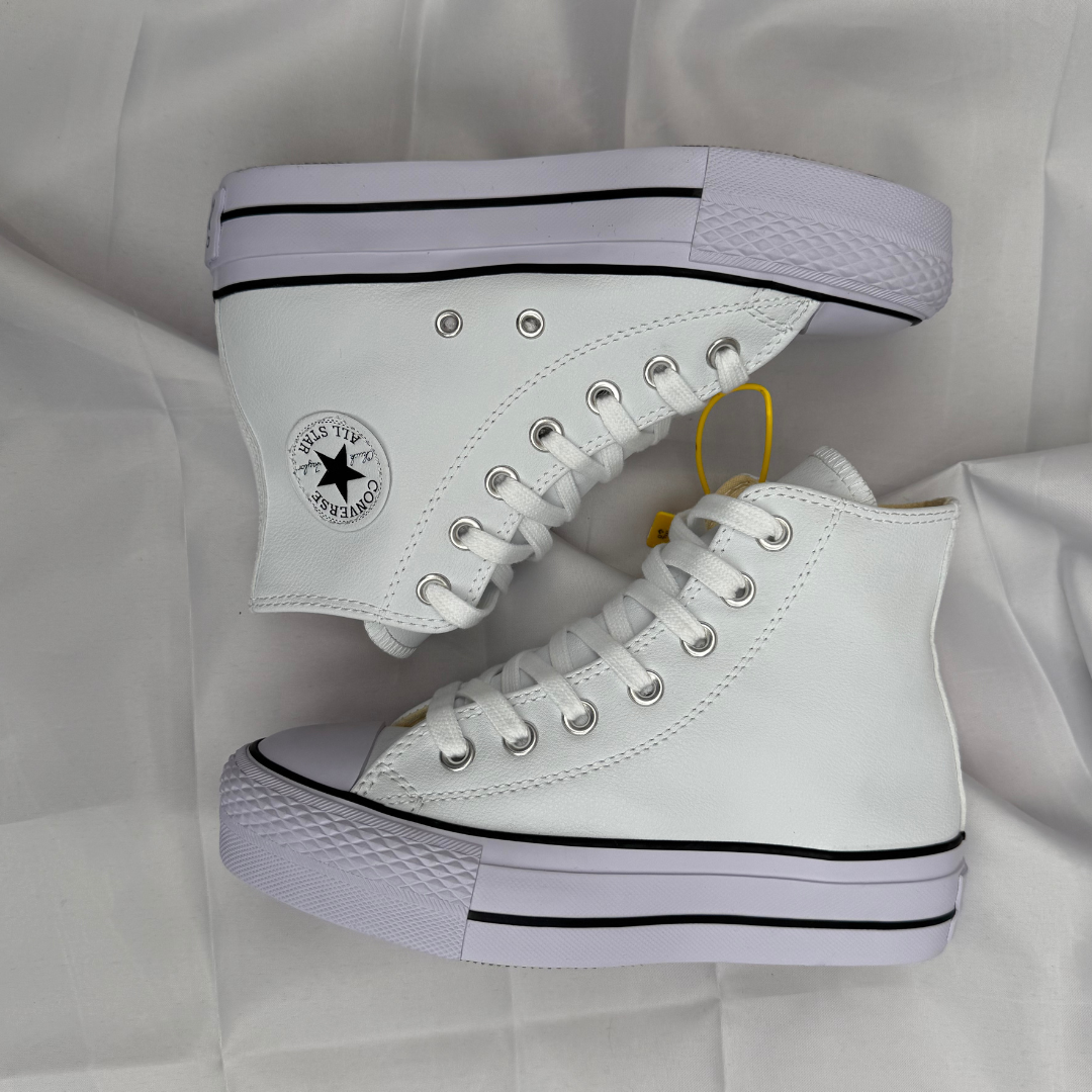 Plataforma Stars Cuero Blanco