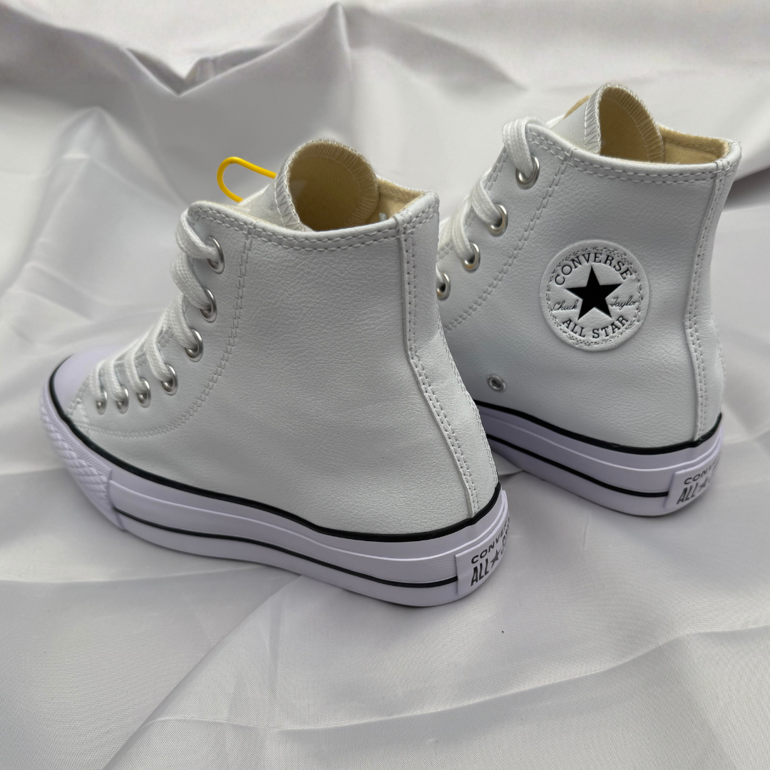 Plataforma Stars Cuero Blanco
