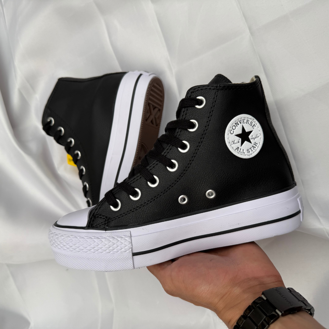 Plataforma Stars Cuero Negro