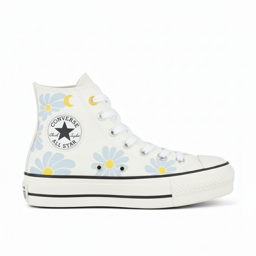 Bota Plataforma Star Flores Azul