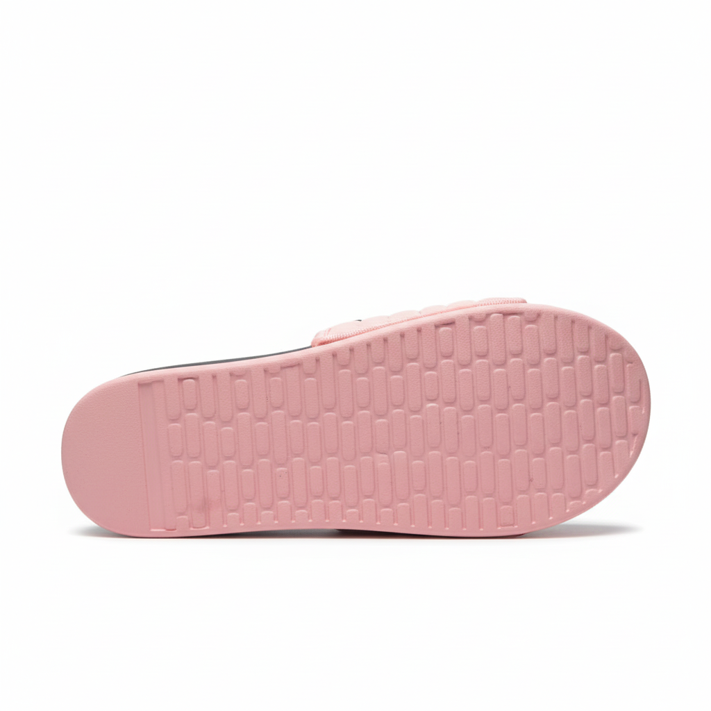 Sandalia rosada con footbed negro 009 vista suela