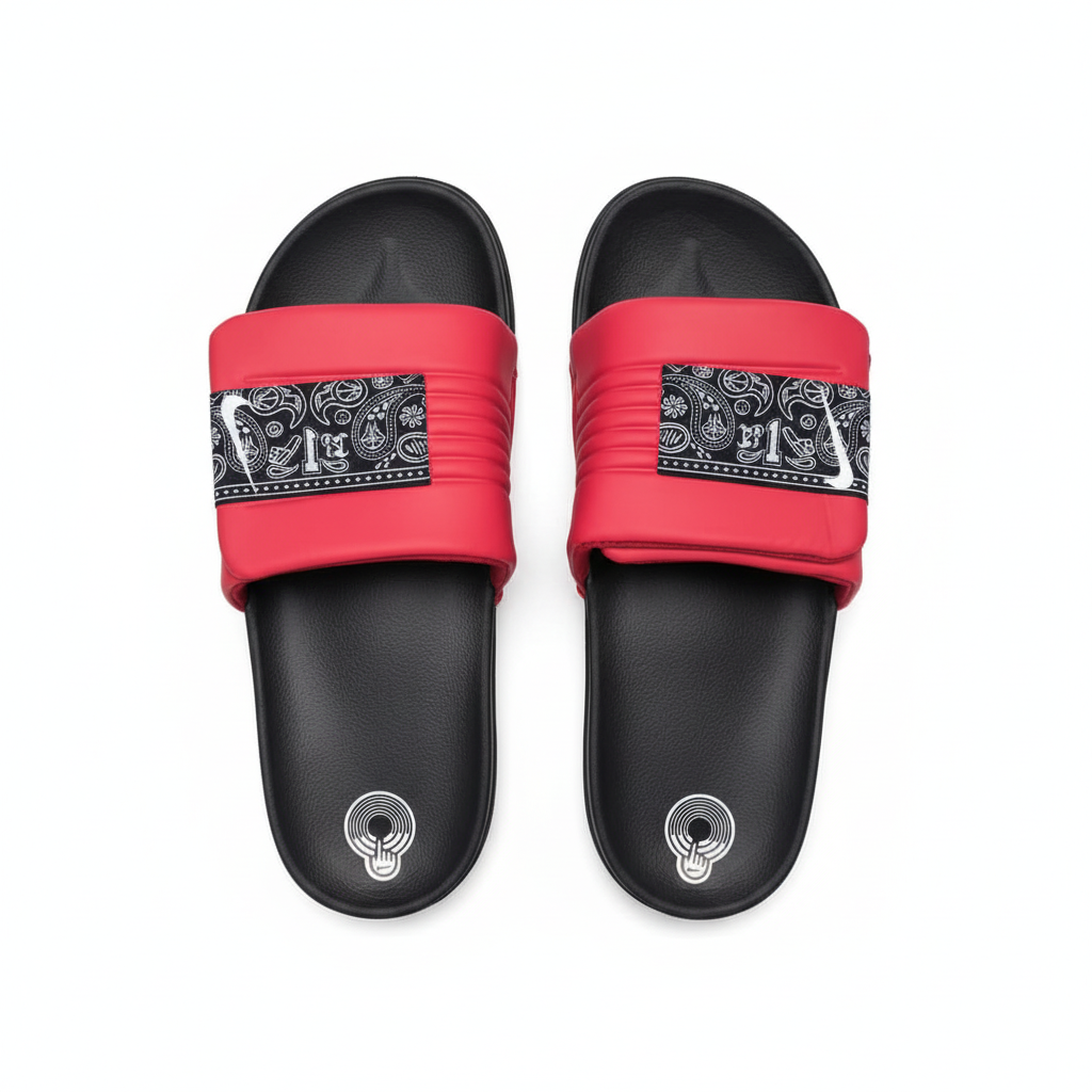 Sandalias rojas vista aérea